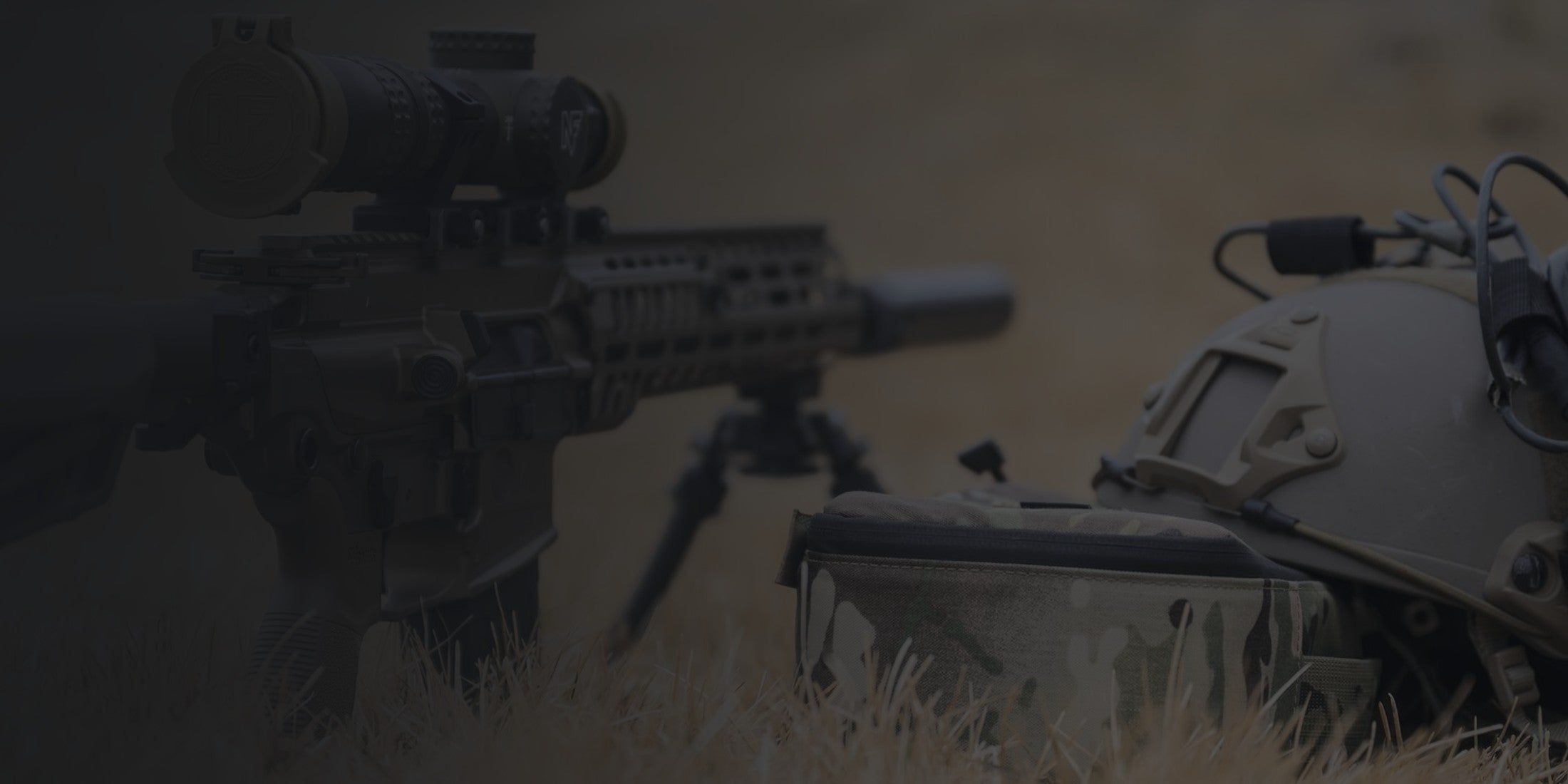 Rifle set up on a bipod in the field, Montana